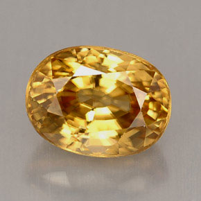 Circón amarillo natural de 3,75 ct, corte óvalo, VS