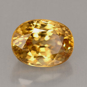Circón amarillo natural de 3,75 ct, corte óvalo, VS