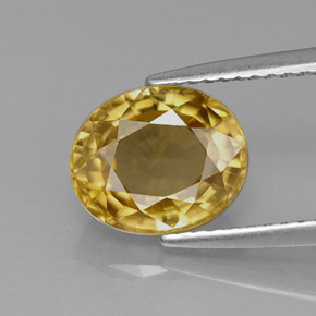 Circón amarillo natural de 3,95 ct, corte óvalo, VS