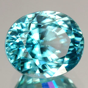 Circón azul natural de 3,54 ct, corte óvalo, VVS