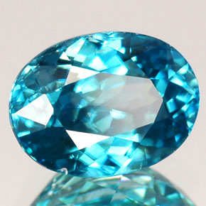 Circón azul natural de 2,49 ct, corte óvalo, VVS-VS