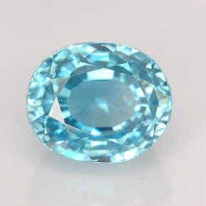 Circón azul natural de 2,99 ct, corte óvalo, VVS