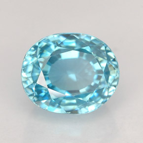 Circón azul natural de 2,99 ct, corte óvalo, VVS