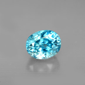 Circón azul natural de 2,66 ct, corte óvalo, VVS-VS