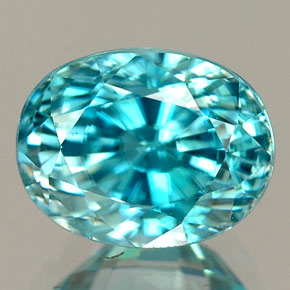 Circón azul natural de 3,57 ct, corte óvalo, VVS