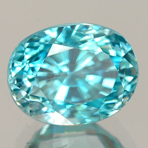 Circón azul natural de 3,57 ct, corte óvalo, VVS