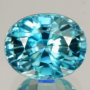 Circón azul natural de 4,20 ct, corte óvalo, VVS