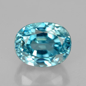 Circón azul natural de 2,92 ct, corte óvalo, VS