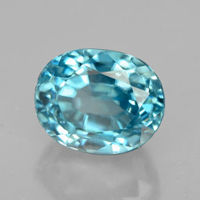 Circón azul natural de 2,92 ct, corte óvalo, VS