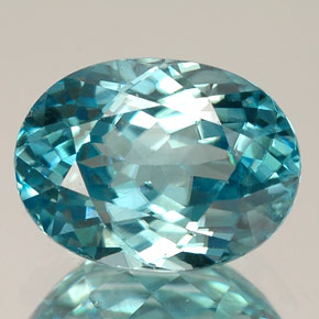 Circón azul natural de 3,29 ct, corte óvalo, VVS
