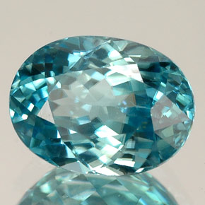 Circón azul natural de 3,29 ct, corte óvalo, VVS