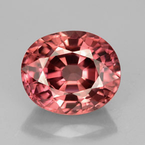 Circón rosa natural de 3,56 ct, corte óvalo, VVS-VS