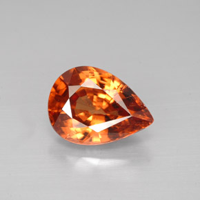 Circón Naranja dorado natural de 3.13 ct, En forma de pera, VS