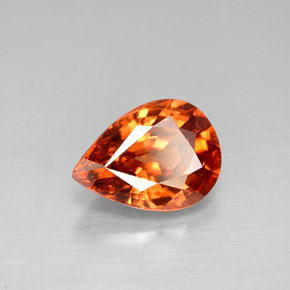 Circón Naranja dorado natural de 3.13 ct, En forma de pera, VS