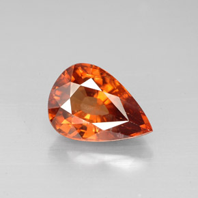 Circón naranja natural de 3,05 ct, en forma de pera, VS