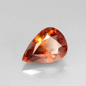 Circón naranja natural de 3,05 ct, en forma de pera, VS