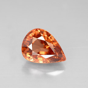 Circón naranja natural de 3,12 ct, en forma de pera, VVS-VS