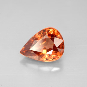 Circón naranja natural de 3,12 ct, en forma de pera, VVS-VS