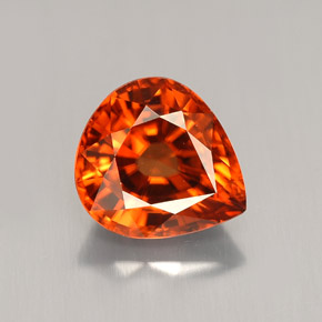 Circón naranja natural de 3,65 ct, en forma de pera, VVS