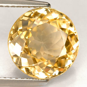 Circón amarillo natural de 6,09 ct, corte redondo, VVS-VS