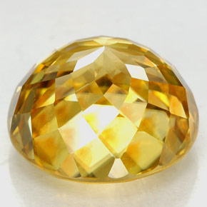 Circón amarillo natural de 6,51 ct, corte redondo, VS