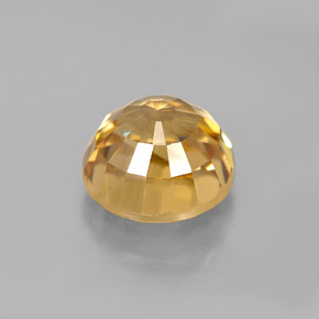 Circón amarillo natural de 6,29 ct, corte redondo, VS