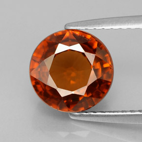 Circón naranja natural de 4,18 ct, corte redondo, VS
