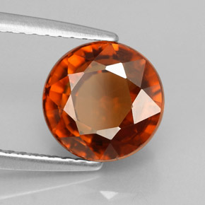 Circón naranja natural de 4,18 ct, corte redondo, VS