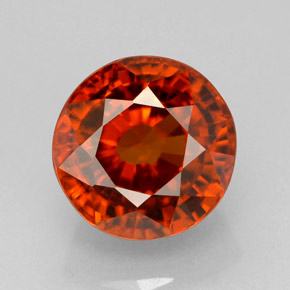Circón naranja natural de 4,74 ct, corte redondo, VVS-VS
