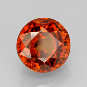 Circón naranja natural de 4,74 ct, corte redondo, VVS-VS