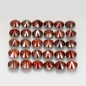 Gemas de circón naranja natural de  ct, corte redondo, VVS-VS