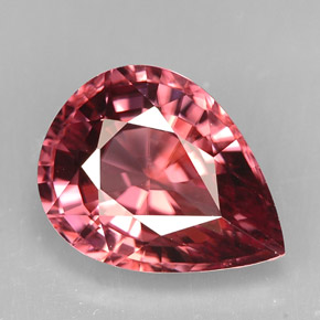 Circón rosa natural de 5,50 ct, en forma de pera, VS