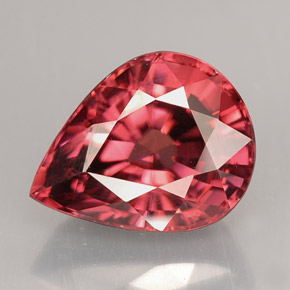 Circón rosa natural de 5,84 ct, en forma de pera, VVS-VS