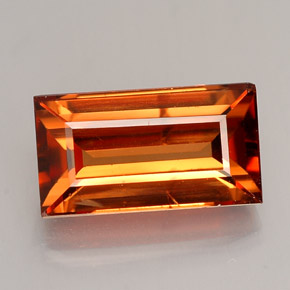 Circón naranja natural de 4,12 ct, baguette, VS