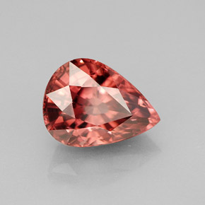 Circón rosa natural de 4,20 ct, en forma de pera, VVS