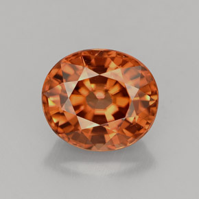 Circón naranja natural de 4,07 ct, corte óvalo, VVS