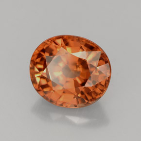 Circón naranja natural de 4,07 ct, corte óvalo, VVS