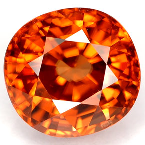 Circón naranja natural de 4,64 ct, corte óvalo, VVS