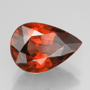 Circón naranja natural de 4,14 ct, en forma de pera, VVS