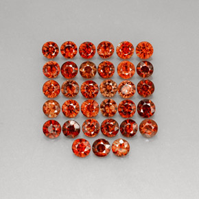 Gemas de circón naranja natural de  ct, corte redondo, VVS-VS