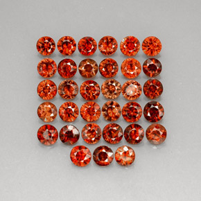 Gemas de circón naranja natural de  ct, corte redondo, VVS-VS