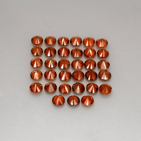 Gemas de circón naranja natural de  ct, corte redondo, VVS-VS