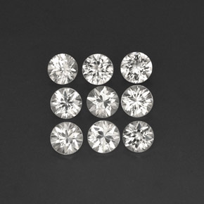 Gemas de circón blanco natural de  ct, corte redondo, VVS