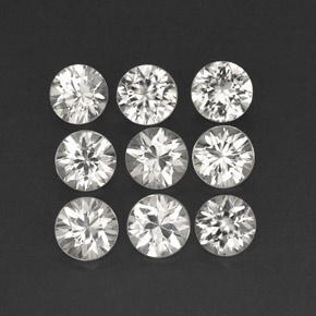 Gemas de circón blanco natural de  ct, corte redondo, VVS