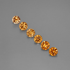 Gemas de circón naranja natural de  ct, corte redondo, VVS-VS