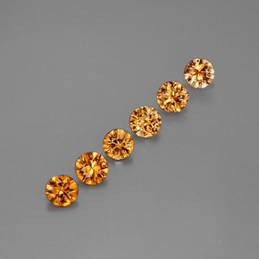 Gemas de circón naranja natural de  ct, corte redondo, VVS-VS