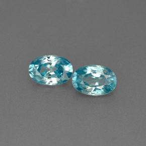 Gemas de circón azul natural de  ct, corte óvalo, VVS