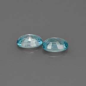 Gemas de circón azul natural de  ct, corte óvalo, VVS