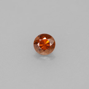 Circón naranja natural de 0,45 ct, corte redondo, VVS