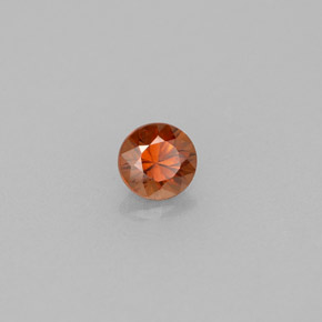 Circón naranja natural de 0,45 ct, corte redondo, VVS